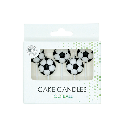 Bougies « football » 4 cm, lot de 5