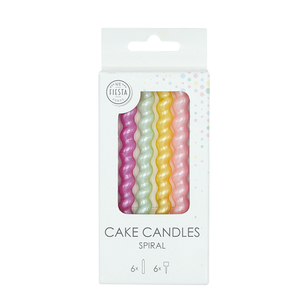 Bougies colorées en forme de spirale, 8 cm, lot de 6