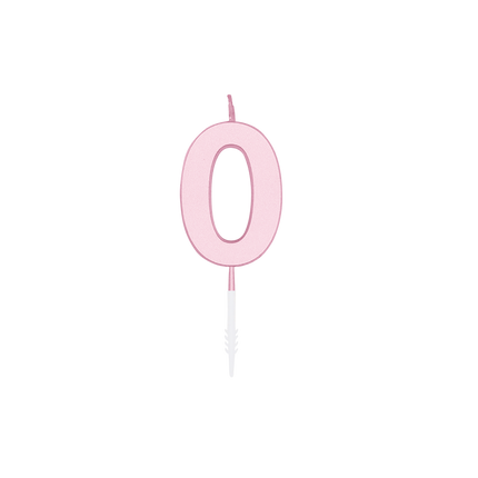 Bougie « 0 ans » rose pastel, 4,5 cm