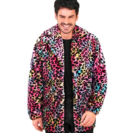 Manteau de fourrure Plush Multi Leopard