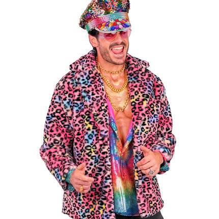 Manteau de fourrure Plush Multi Leopard
