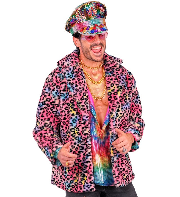 Manteau de fourrure Plush Multi Leopard