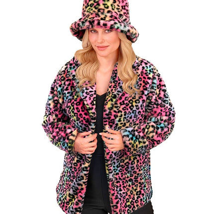 Manteau de fourrure Plush Multi Leopard