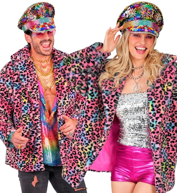 Manteau de fourrure Plush Multi Leopard