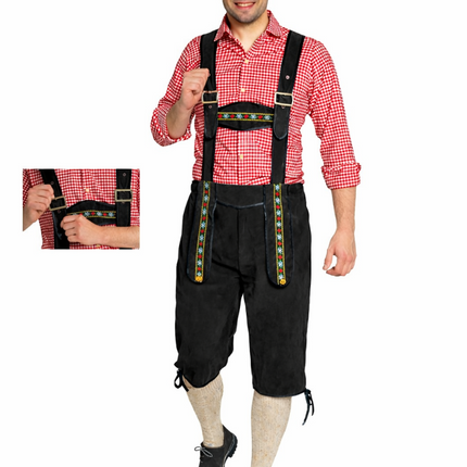 Pantalon en cuir noir long pour l'Oktoberfest