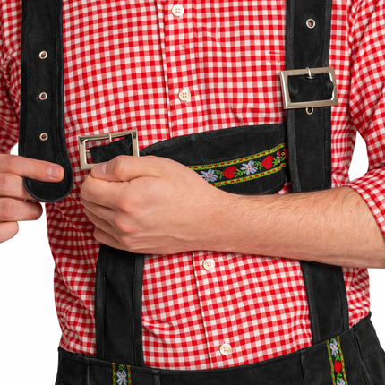 Pantalon en cuir noir long pour l'Oktoberfest