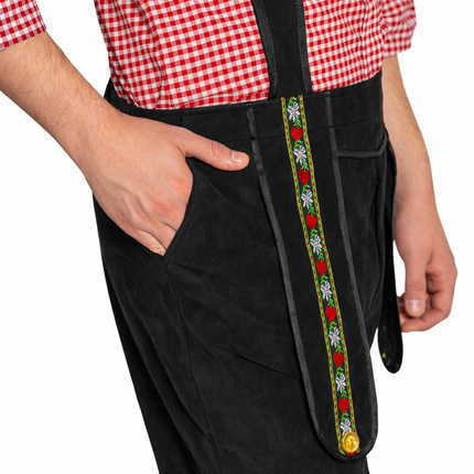Pantalon en cuir noir long pour l'Oktoberfest