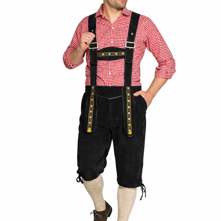 Pantalon en cuir noir long pour l'Oktoberfest