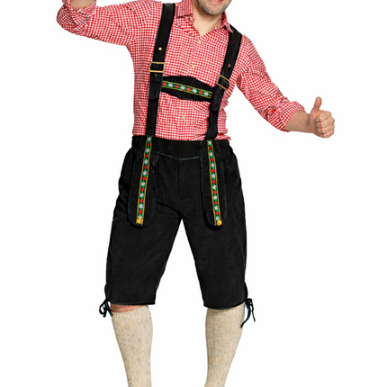 Pantalon en cuir noir long pour l'Oktoberfest
