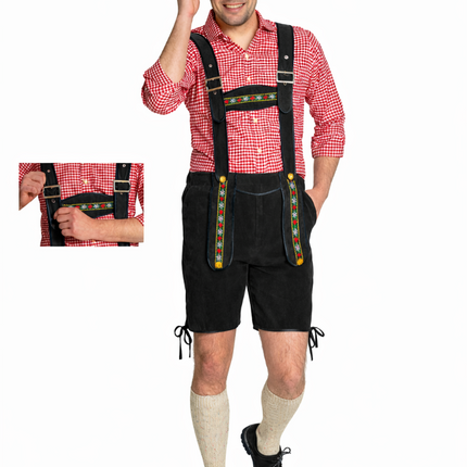 Pantalon en cuir noir court pour l'Oktoberfest