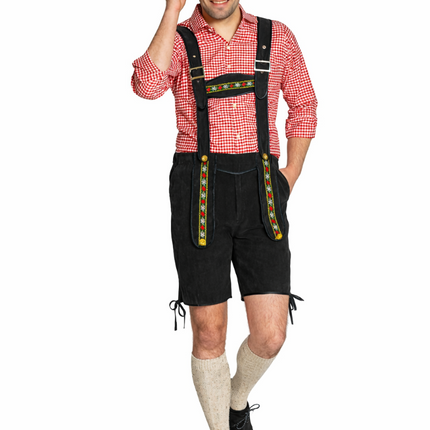 Pantalon en cuir noir court pour l'Oktoberfest