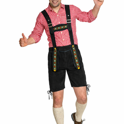Pantalon en cuir noir court pour l'Oktoberfest