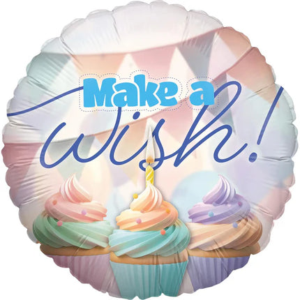 Ballon à l'hélium d'anniversaire « Make A Wish » vide
