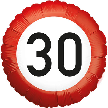 Panneau de signalisation « 30 ans » pour ballon à l'hélium, vide, 45 cm