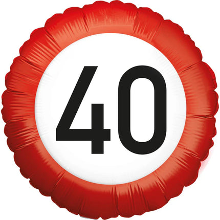 Panneau de signalisation « 40 ans » pour ballons à l'hélium, vierge, 45 cm