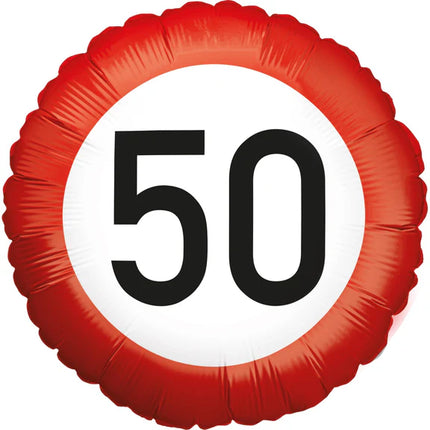 Panneau de signalisation « 50 ans » pour ballon à hélium, vide, 45 cm