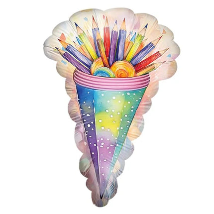 Ballon à l'hélium « Back To School » en forme de crayons, vide, 70 cm