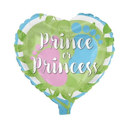 Ballon à l'hélium pour révélation du sexe, cœur vert « Price » ou « Princess », non gonflé, 78 cm