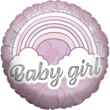 Ballon rose à l'hélium « Baby Girl » vide, 45 cm