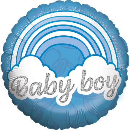 Ballon bleu à l'hélium « Bébé garçon » vide, 45 cm