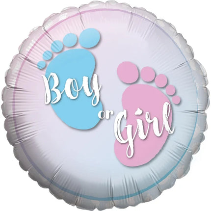 Ballon à l'hélium « Gender Reveal » (garçon ou fille) vide, 45 cm