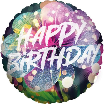 Ballon à l'hélium « Joyeux anniversaire » coloré, en forme de fleur, rond, vide, 45 cm