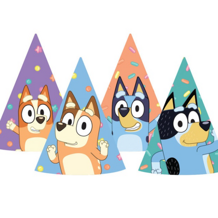 8 CHAPEAUX DE FÊTE BLUEY