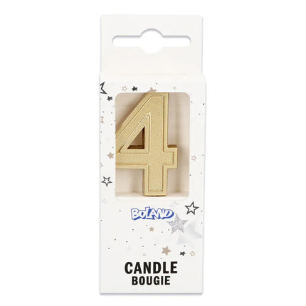 Petite bougie « Elegant 4 » dorée sur tige (3 x 4,2 x 0,7 cm)
