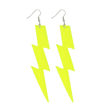 Paire de boucles d'oreilles Flash jaune fluo UV