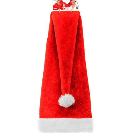 CHAPEAU DU PÈRE NOËL EN PELUCHE EXTRA LONG 125 CM