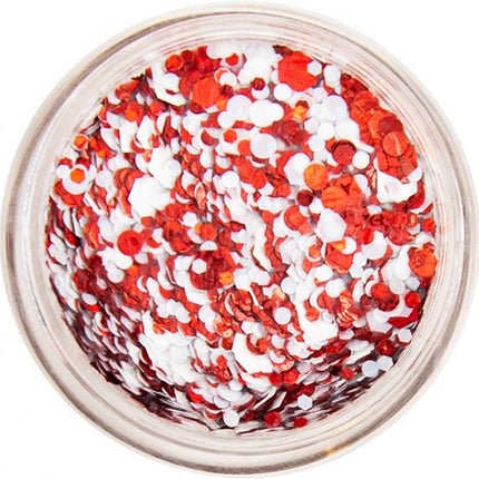 Gel pailleté coloré rouge blanc 10ml