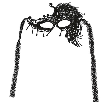 Masque oculaire noir en dentelle