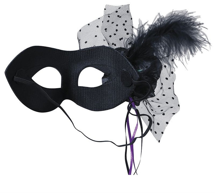 Masque oculaire noir à paillettes fleuries