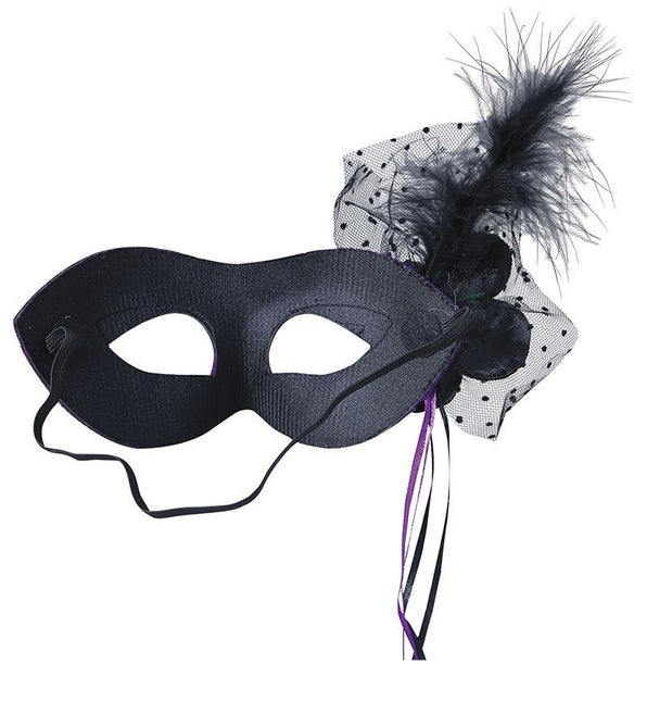 Masque oculaire violet paillettes fleurs