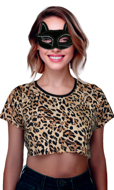 Masque yeux de chat noir adulte