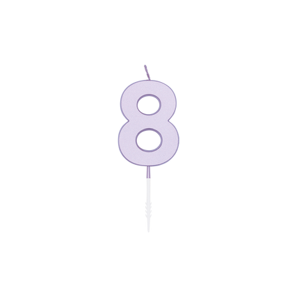 Bougie n° 8, lilas pastel, 4,5 cm