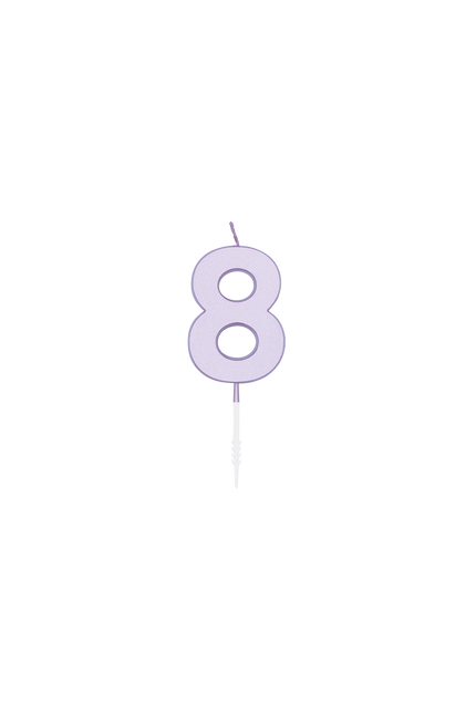 Bougie n° 8, lilas pastel, 4,5 cm