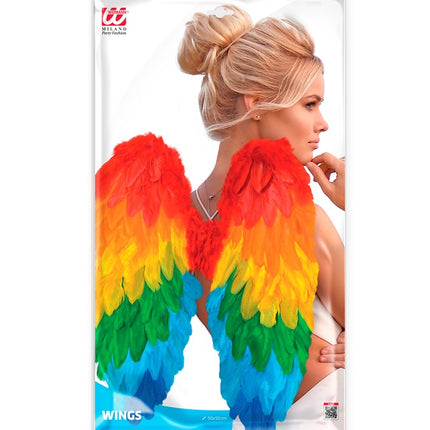 AILES DE PLUMES ARC-EN-CIEL PLIABLES 50 X 50 CM