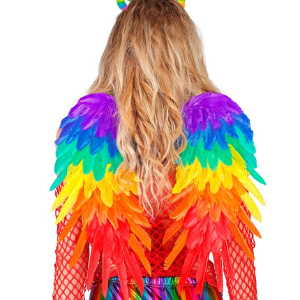 AILES DE PLUMES ARC-EN-CIEL PLIABLES 50 X 50 CM