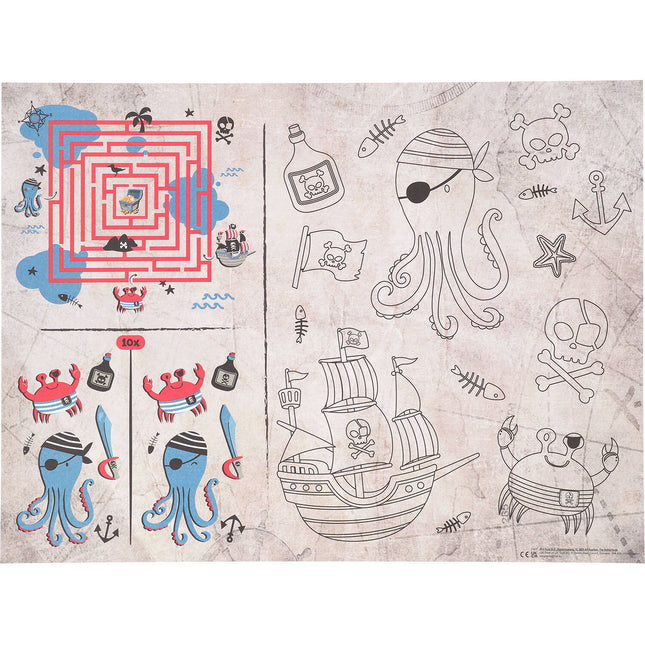 Set de table Pirate avec activités 40cm 6pcs