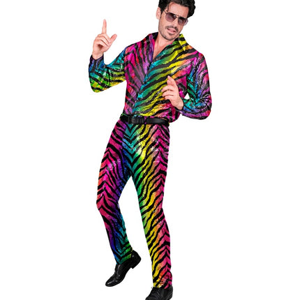 PAILLETS BROEK REGENBOOG TIGER Adulte