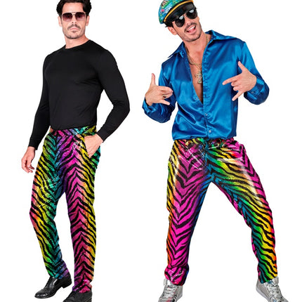 PAILLETS BROEK REGENBOOG TIGER Adulte
