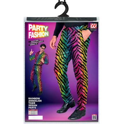 PAILLETS BROEK REGENBOOG TIGER Adulte