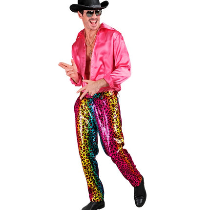 PANTALON À PAILLETTES ARC-EN-CIEL LÉOPARD