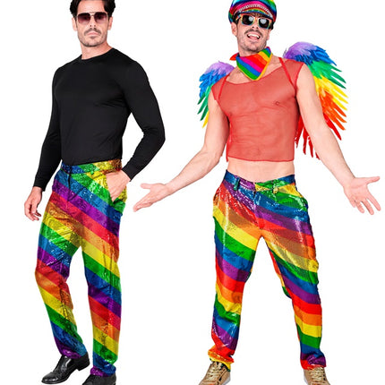 PANTALON À PAILLETTES ARC-EN-CIEL