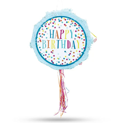 Pinata « Joyeux anniversaire » bleue, 45 cm