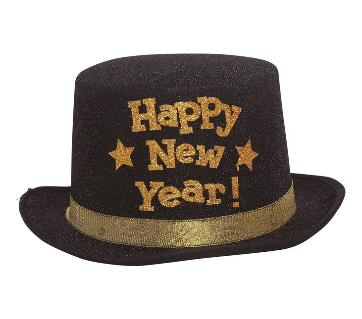 Chapeau de bonne année noir et or