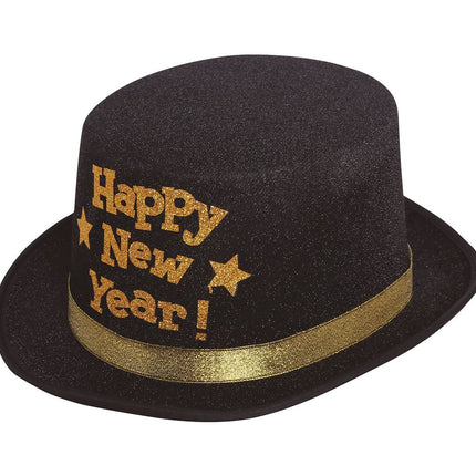 Chapeau de bonne année noir et or