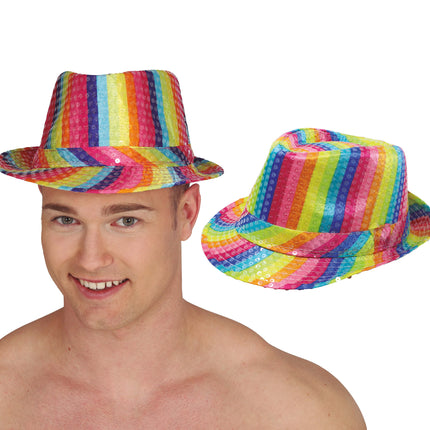 Chapeau à paillettes Multicolore