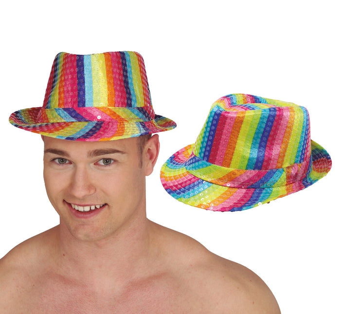 Chapeau à paillettes Multicolore